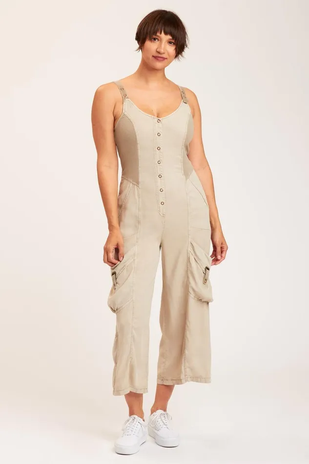 Clothing Jumpsuits XCVI Malcolm Crop Jumpsuit Merino Wool Pigment