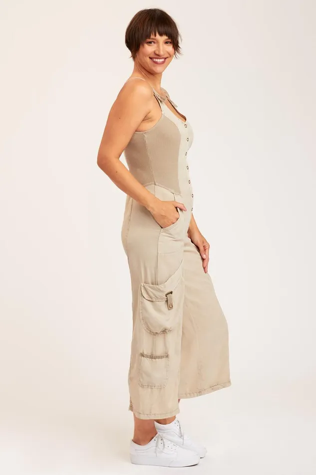 Clothing Jumpsuits XCVI Malcolm Crop Jumpsuit Merino Wool Pigment