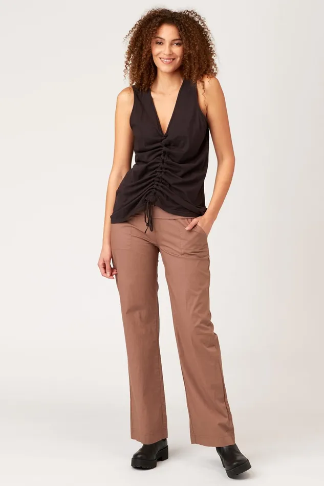 Clothing Pants XCVI 4Pocket Fold Over Pant Bark