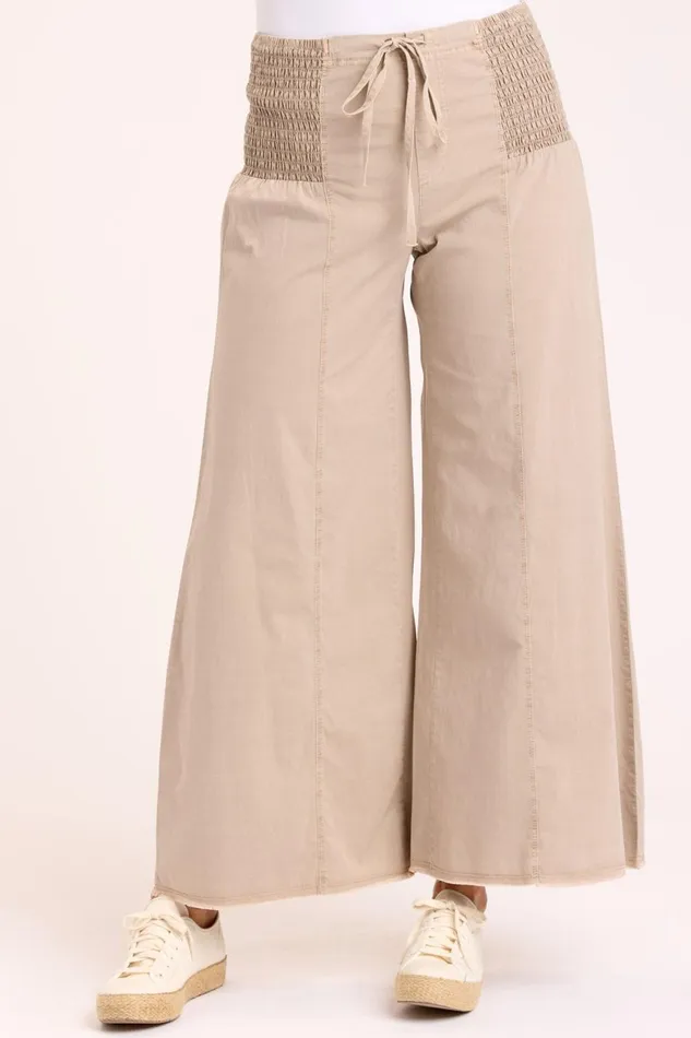 Clothing Pants XCVI Poplin Kaj Wide Leg Sandalwood Pigment