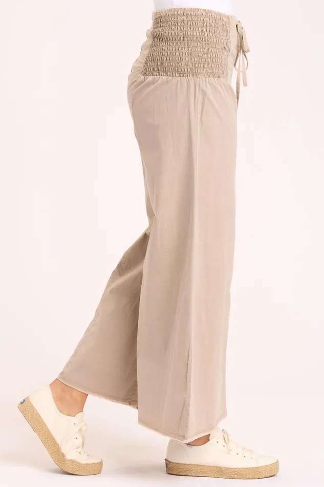 Clothing Pants XCVI Poplin Kaj Wide Leg Sandalwood Pigment