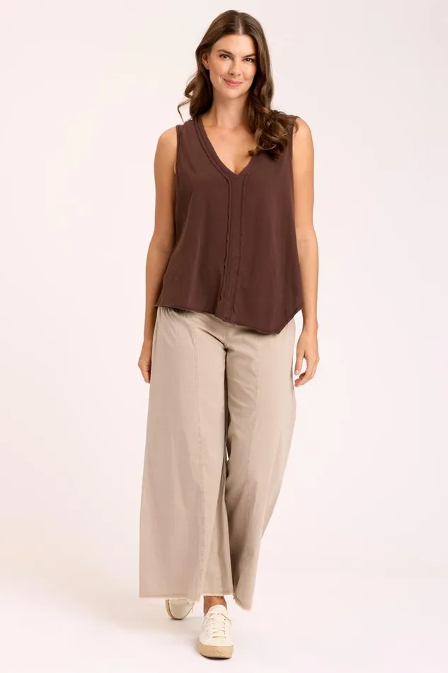 Clothing Pants XCVI Poplin Kaj Wide Leg Sandalwood Pigment