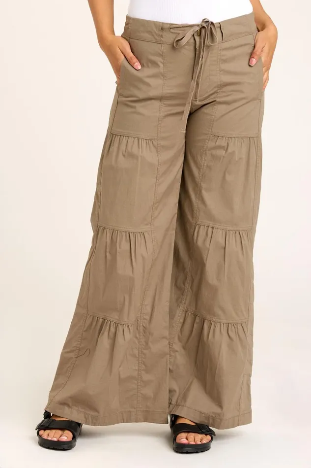 Clothing Pants XCVI Terraced Wide Leg Pant Truffle