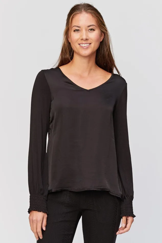 Clothing ShirtsBlouses XCVI Bluma VNeck Top Black