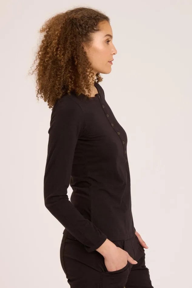 Clothing ShirtsBlouses XCVI Brie Hardware Long Sleeve Black