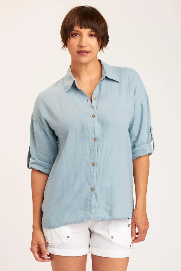 Clothing ShirtsBlouses XCVI Carrie ButtonUp Peaceful Blue