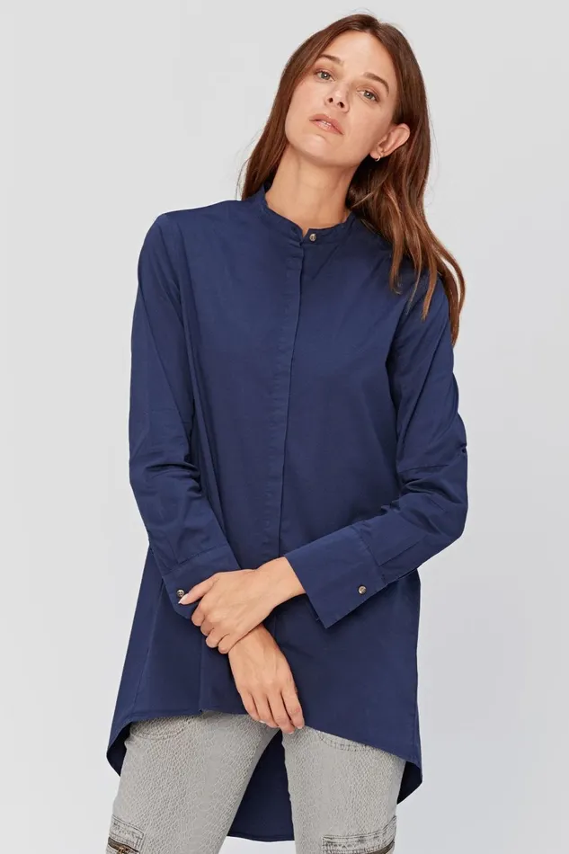 Clothing ShirtsBlouses XCVI Farrah Fawcett Blouse Aweigh Blue