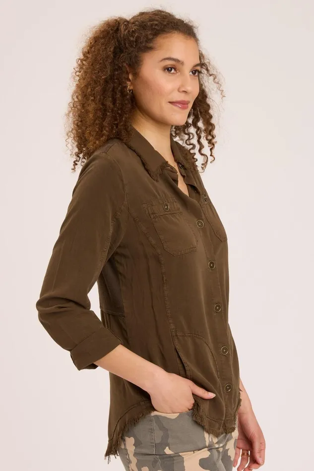 Clothing ShirtsBlouses XCVI Jareth Shacket Boxwood Pigment