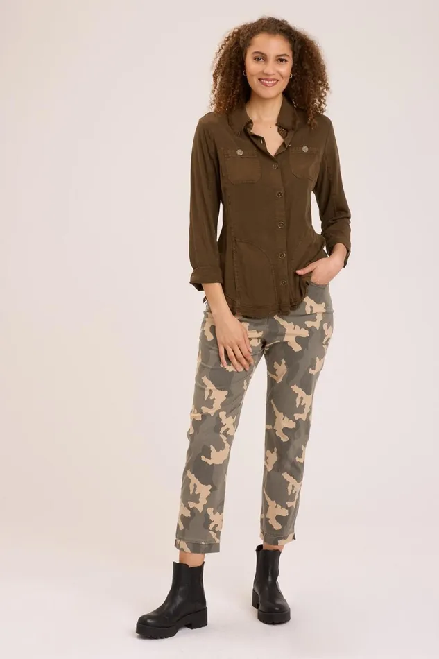 Clothing ShirtsBlouses XCVI Jareth Shacket Boxwood Pigment