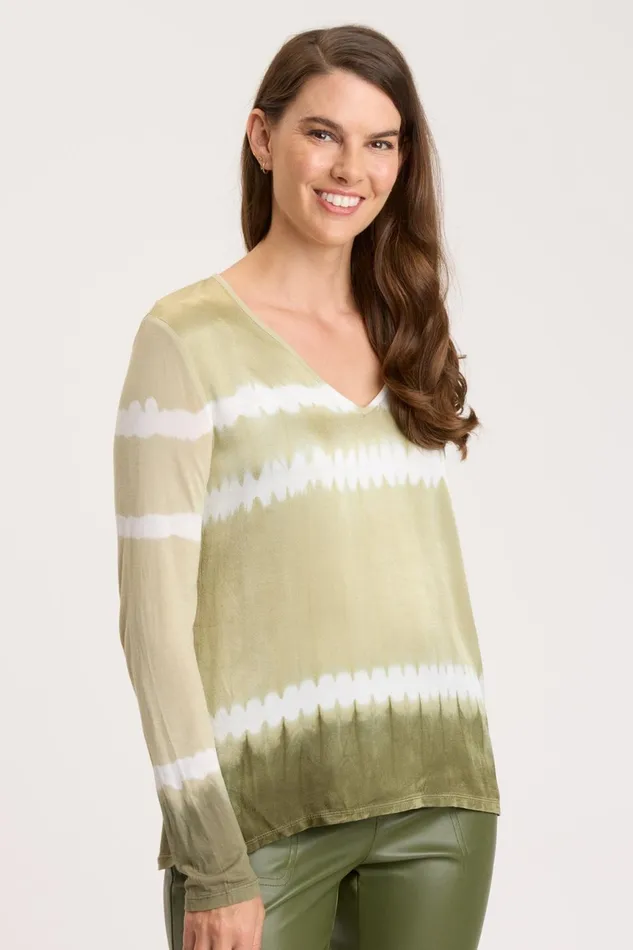 Clothing ShirtsBlouses XCVI Kalvin Top Caravel Wash Thicket