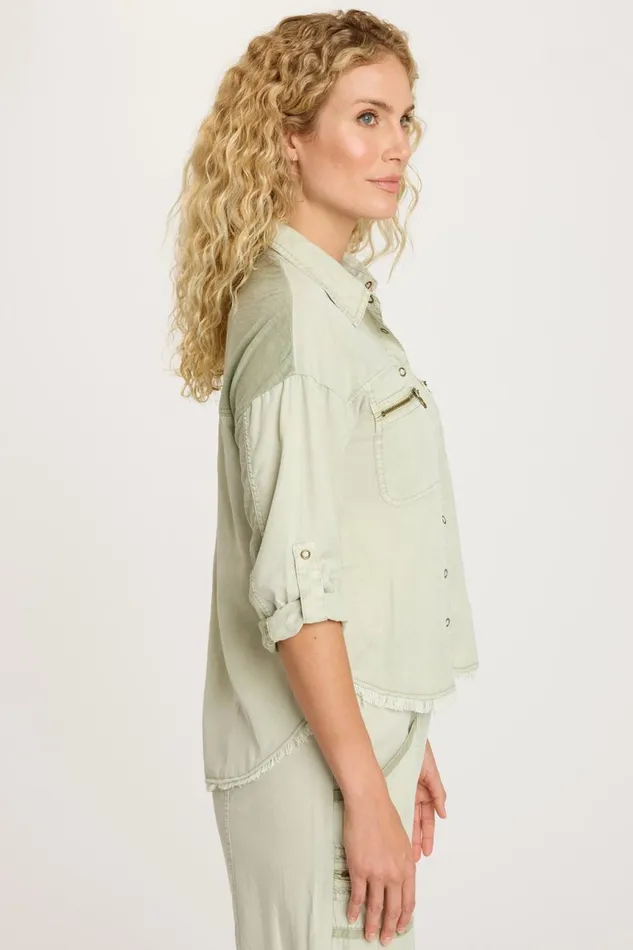 Clothing ShirtsBlouses XCVI Kapp ButtonUp Limescent Pigment