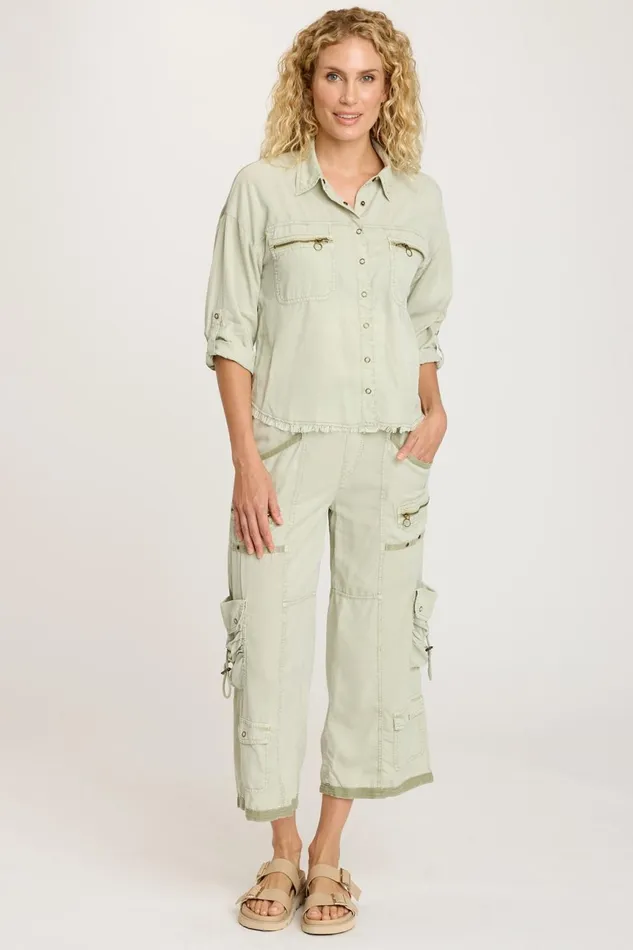 Clothing ShirtsBlouses XCVI Kapp ButtonUp Limescent Pigment