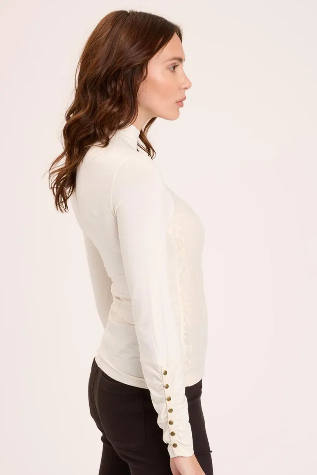 Clothing ShirtsBlouses XCVI Monroe Turtleneck Toasted Almond Double Dye