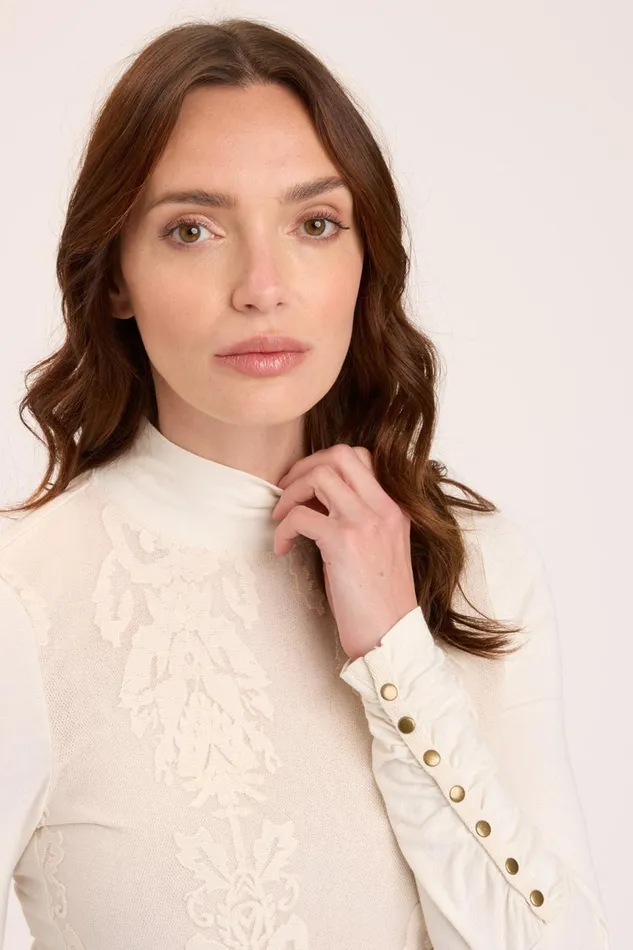 Clothing ShirtsBlouses XCVI Monroe Turtleneck Toasted Almond Double Dye