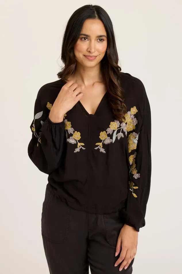 Clothing ShirtsBlouses XCVI Pernille VNeck Top Black