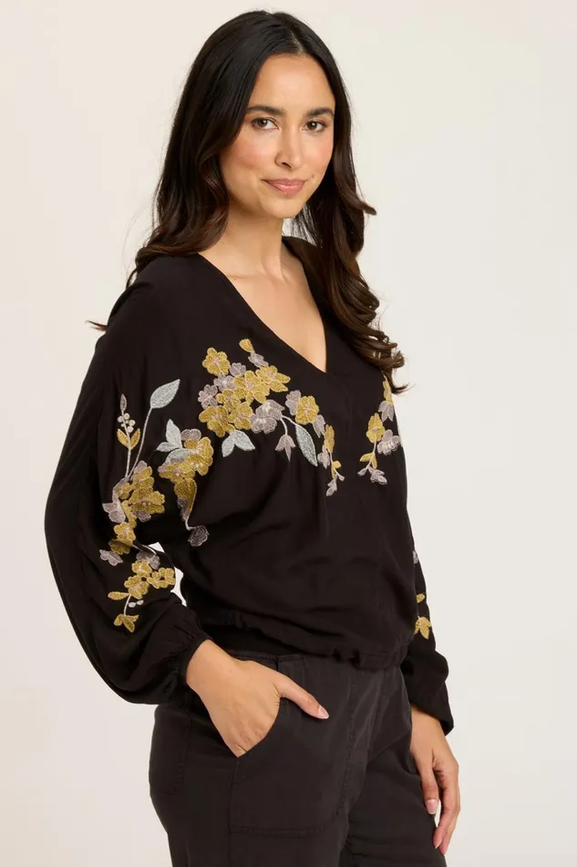 Clothing ShirtsBlouses XCVI Pernille VNeck Top Black