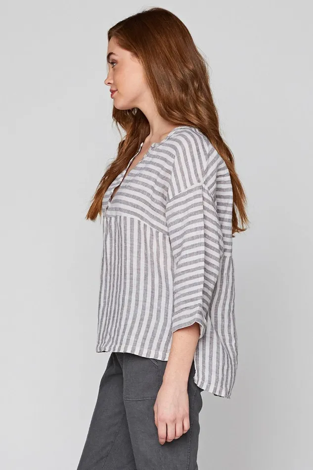 Clothing ShirtsBlouses XCVI The Striped Blouse Toasted Almond