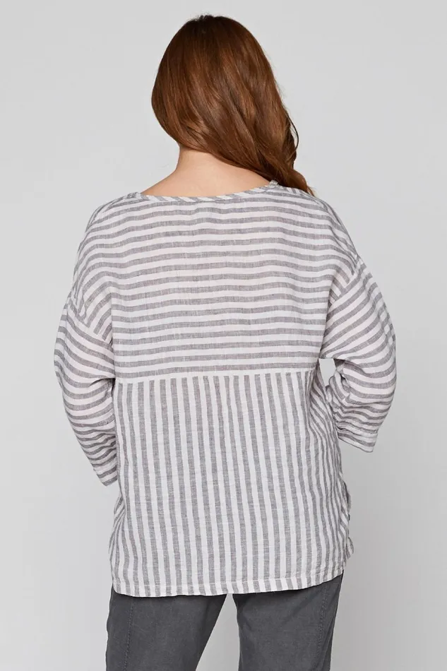 Clothing ShirtsBlouses XCVI The Striped Blouse Toasted Almond