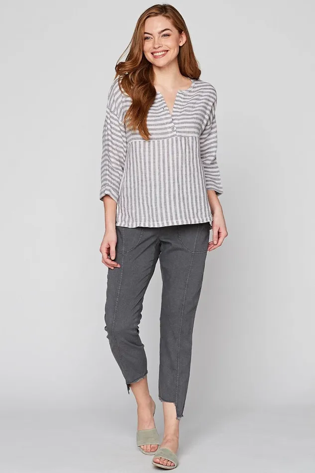 Clothing ShirtsBlouses XCVI The Striped Blouse Toasted Almond
