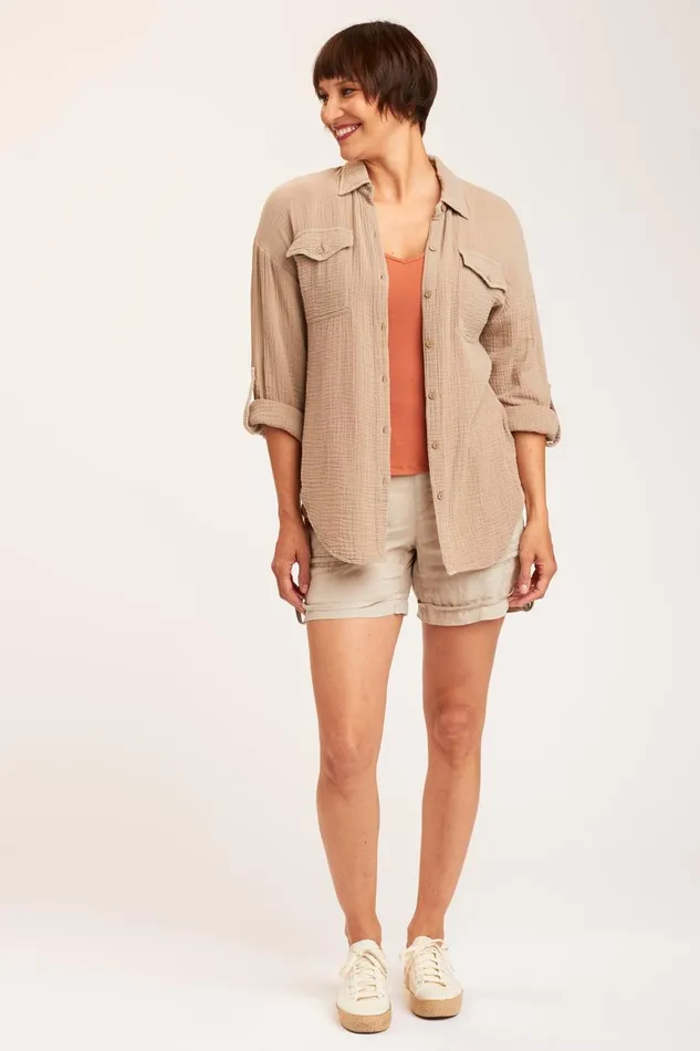 Clothing ShirtsBlouses XCVI Wendell ButtonUp Merino Wool Pigment