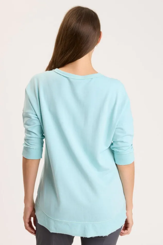 Clothing Sweatshirts XCVI Terry Fira Pullover Mermaid Tail Pigment