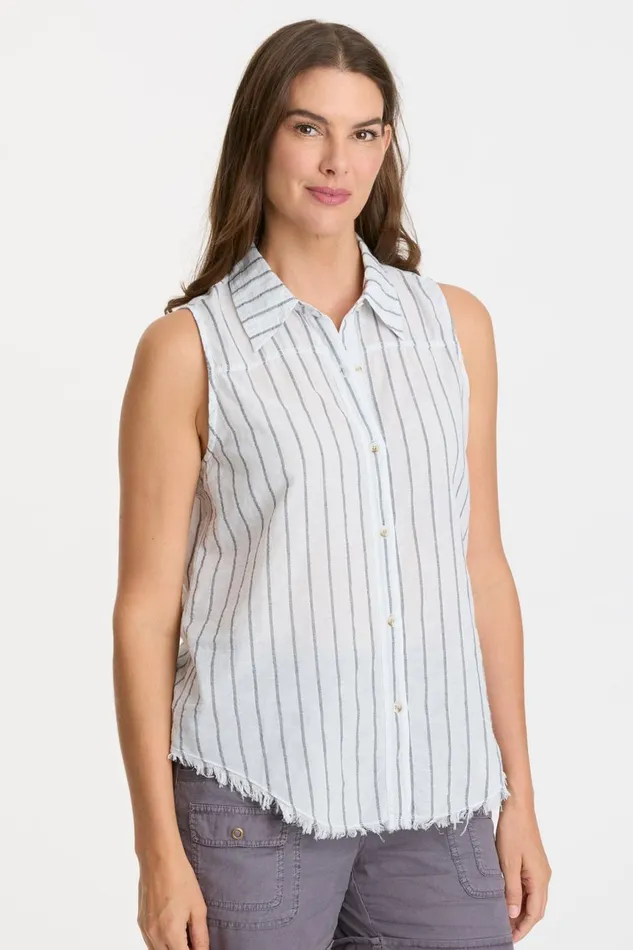 Clothing Tanks XCVI Striped Otto Top Fantail Pigment