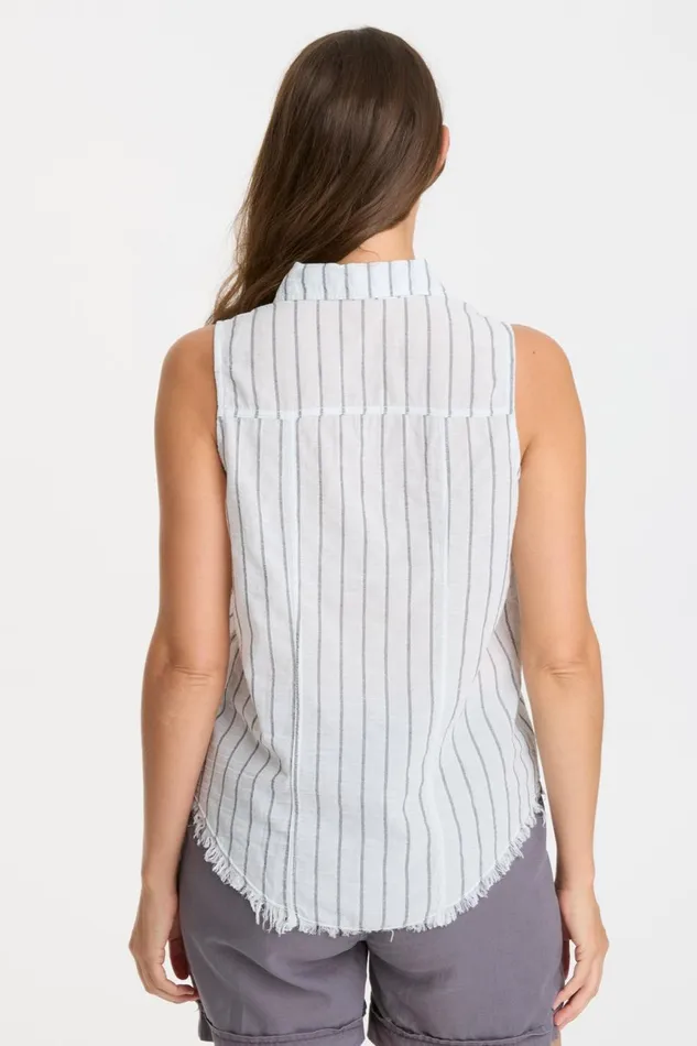 Clothing Tanks XCVI Striped Otto Top Fantail Pigment