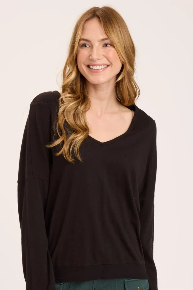 Clothing Tees XCVI Lexonne VNeck Black