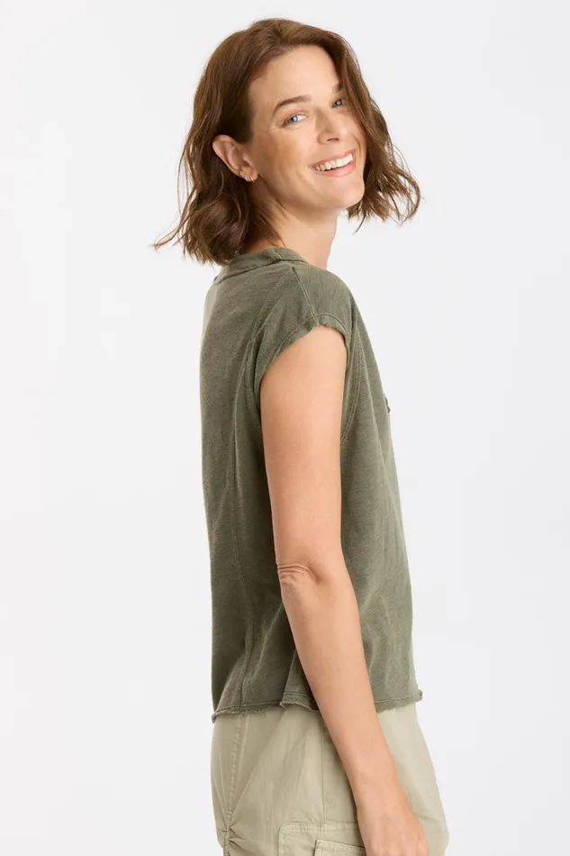 Clothing Tees XCVI Neela VNeck Kombu Pigment