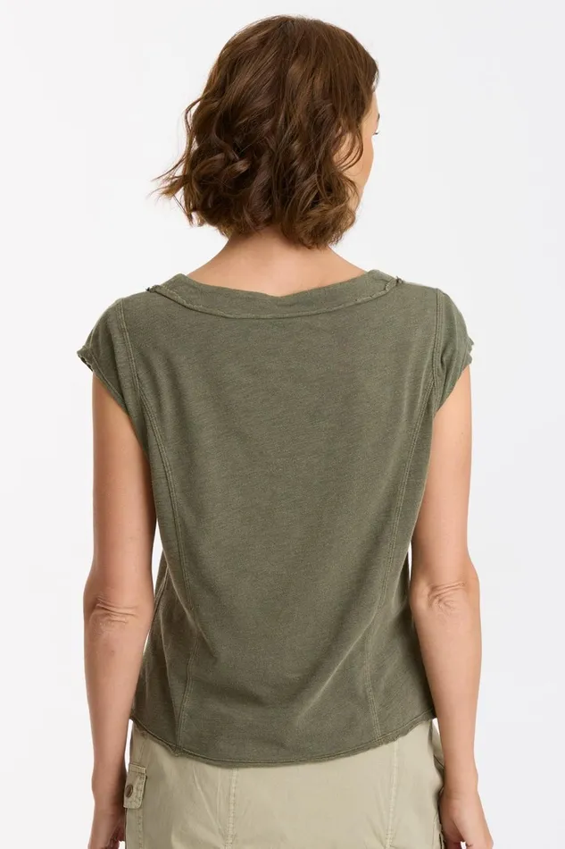 Clothing Tees XCVI Neela VNeck Kombu Pigment