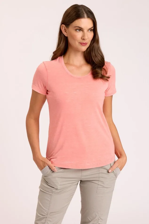 Clothing Tees XCVI Vincie Burnout Tee Papaya Burnout
