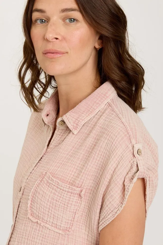 Clothing Tunics XCVI Naresha Tunic Distress Wash Hydrangea