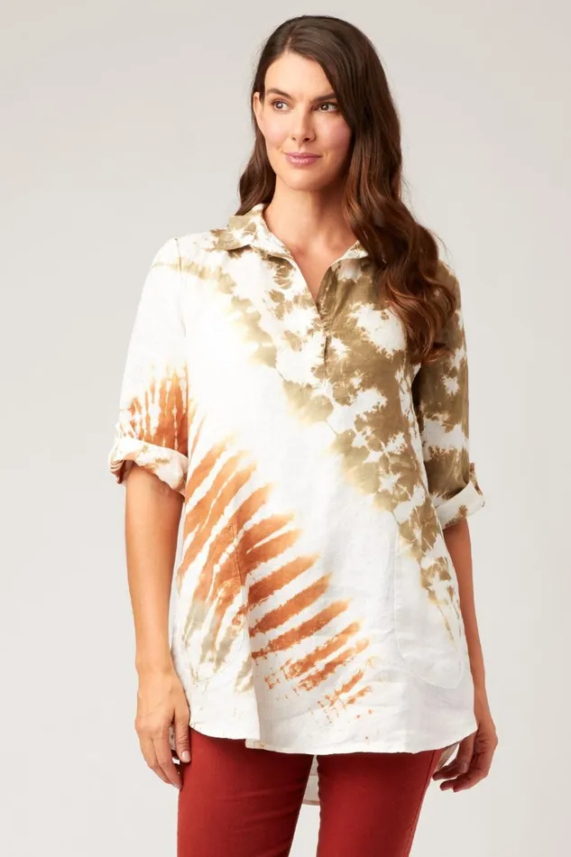 Clothing Tunics XCVI Rori Tunic Oblivion Wash Earthen