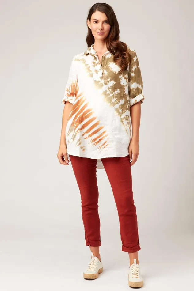 Clothing Tunics XCVI Rori Tunic Oblivion Wash Earthen