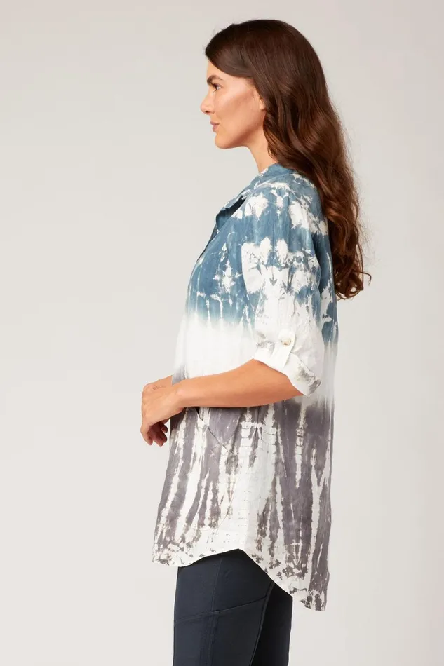 Clothing Tunics XCVI Rori Tunic Oblivion Wash Neptune