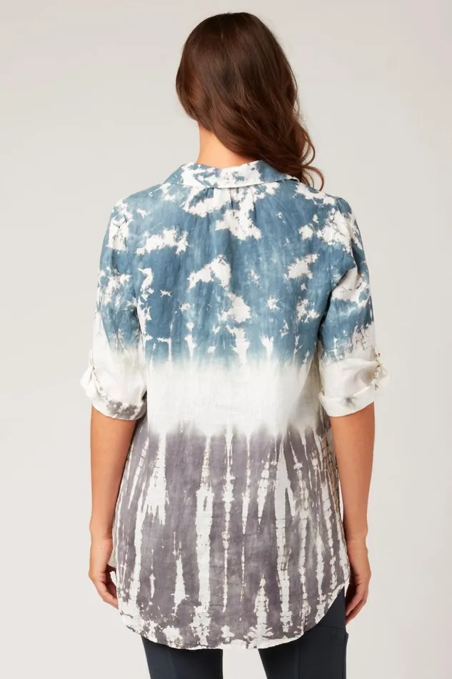 Clothing Tunics XCVI Rori Tunic Oblivion Wash Neptune