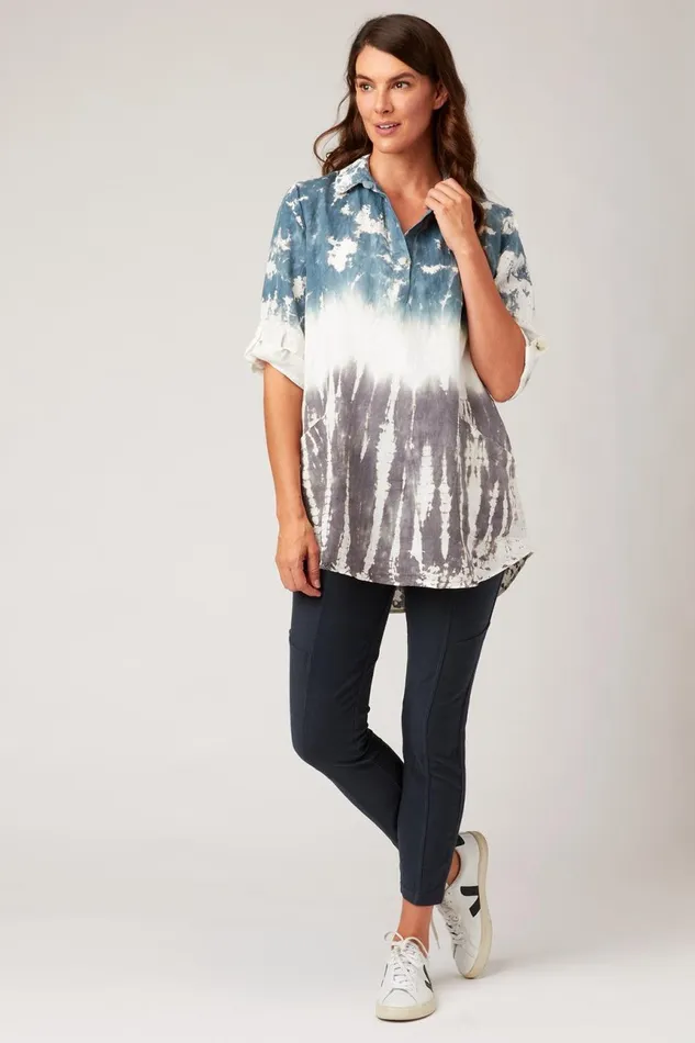 Clothing Tunics XCVI Rori Tunic Oblivion Wash Neptune
