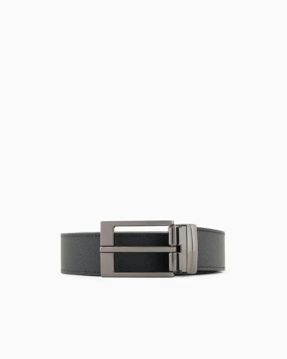 Coated Leather Belt Black Men Armani Belts