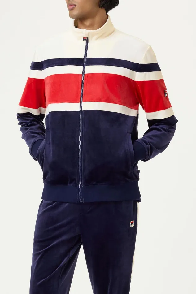 Coats and Jackets Men Fila Smart Retro Velour Blocked Track Jacket Coats and Jackets Men Fila Smart Retro Velour Blocked Track Jacket