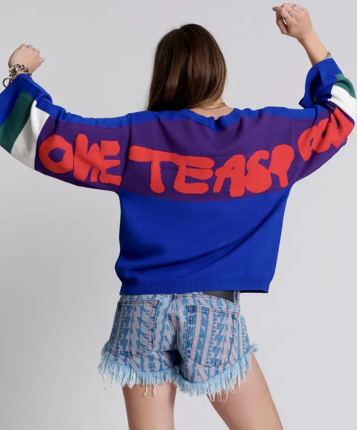 COLLEGE GRAFFITI KNIT SWEATER Women One Teaspoon Knitwear COLLEGE GRAFFITI KNIT SWEATER Women One Teaspoon Knitwear