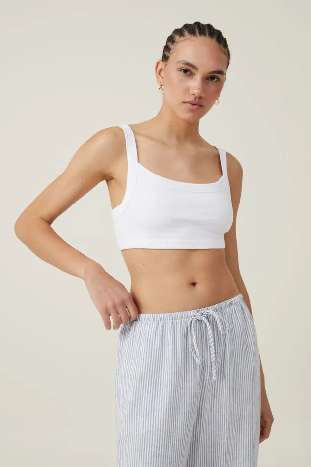 Cory Micro Crop Tank White Women Cotton On Tops