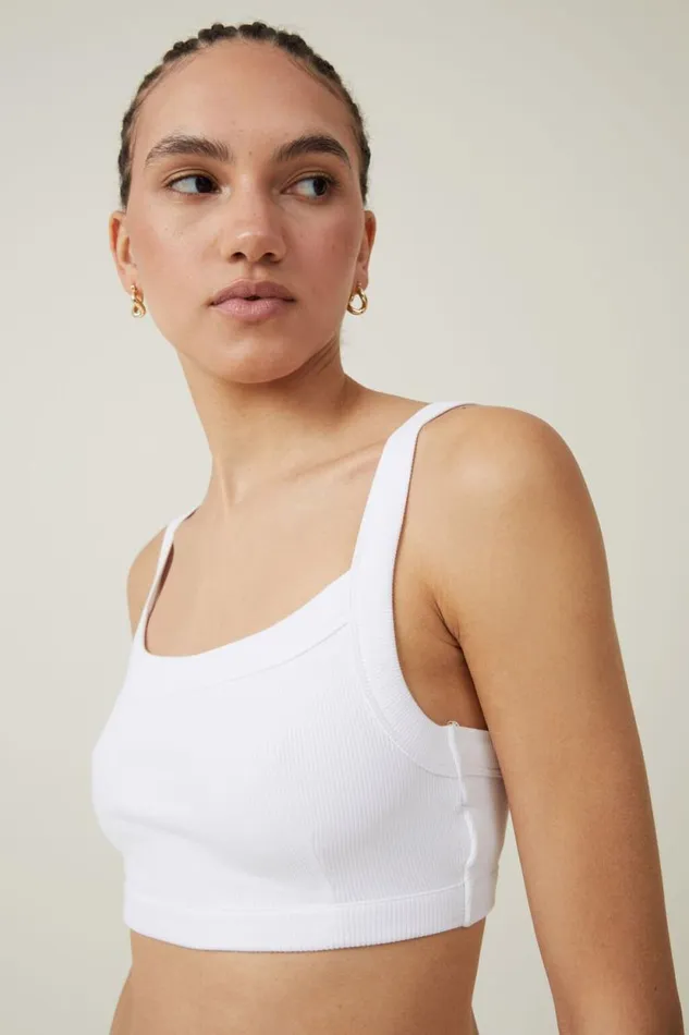 Cory Micro Crop Tank White Women Cotton On Tops