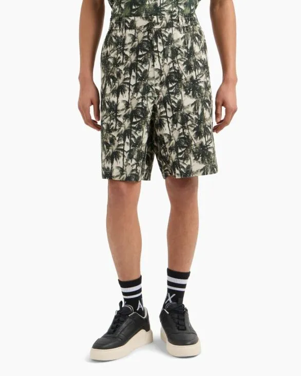 Cotton Bermuda Shorts Green Men Armani Matching Sets Cotton Bermuda Shorts Green Men Armani Matching Sets