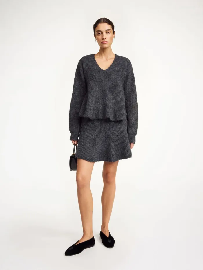 Cova Sweater Grey Melange Women By Malene Birger Knitwear