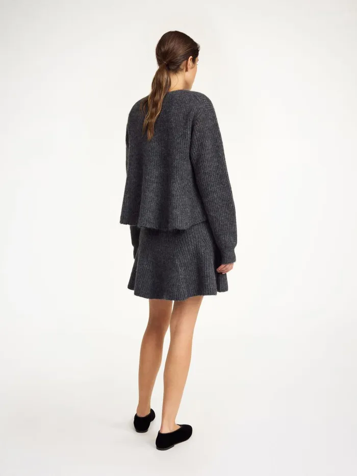 Cova Sweater Grey Melange Women By Malene Birger Knitwear