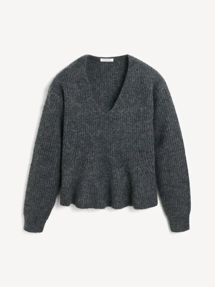 Cova Sweater Grey Melange Women By Malene Birger Knitwear