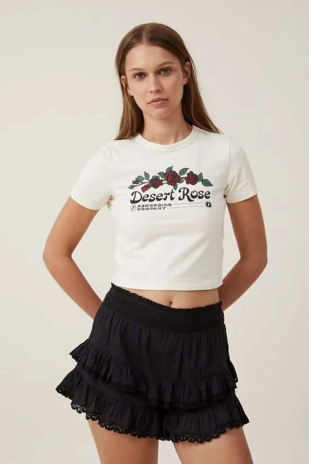 Crop Fit Graphic Tee Desert Rosecregraveme Fraiche Women Cotton On Tops
