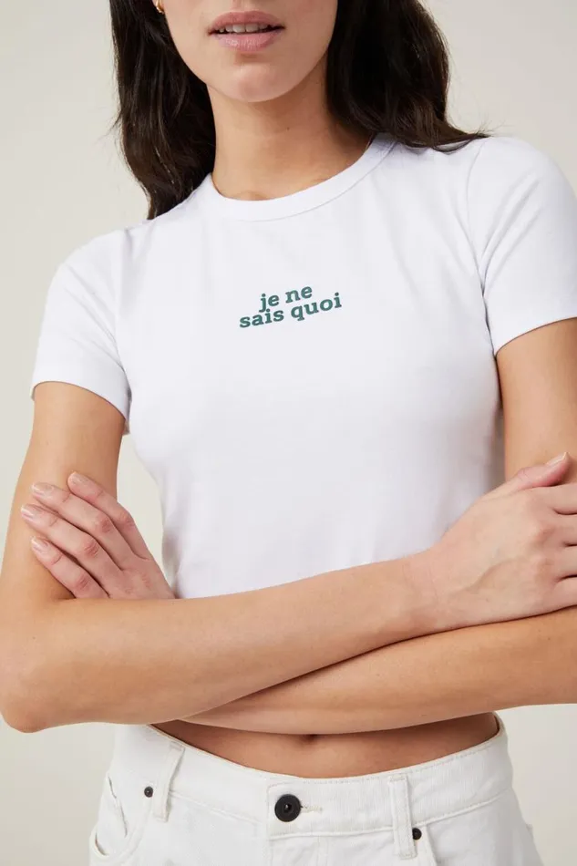 Crop Fit Graphic Tee Je Ne Sais Quoiwhite Women Cotton On Tops Crop Fit Graphic Tee Je Ne Sais Quoiwhite Women Cotton On Tops