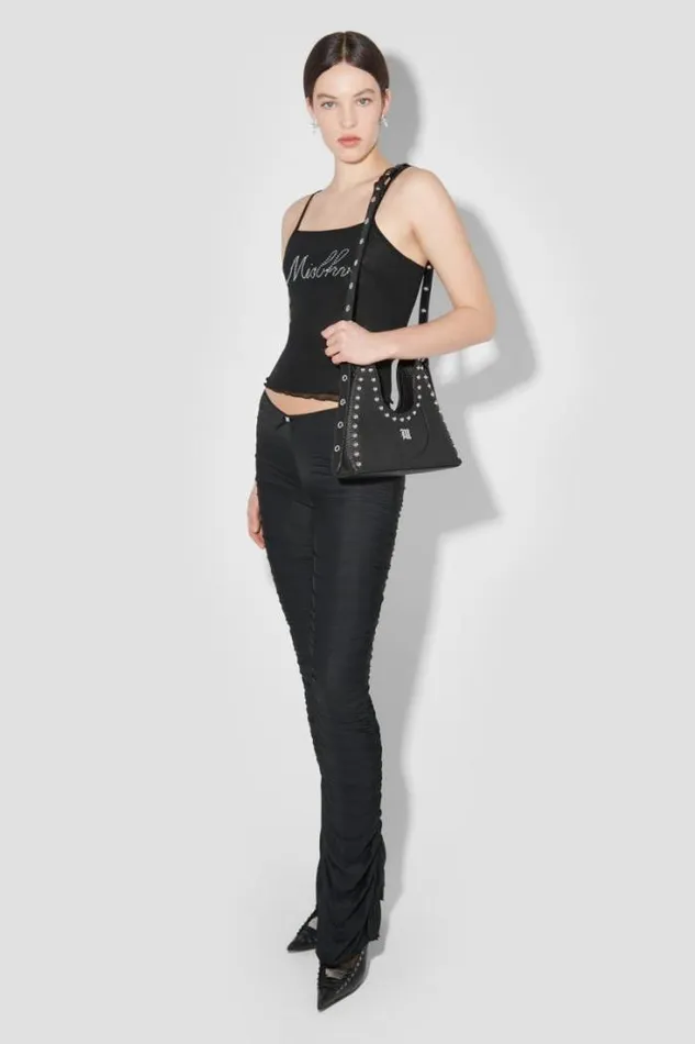 Crystal Mesh Tank Top Black Women MISBHV Tops