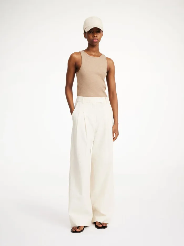 Cymbaria HighWaist Trousers Soft White Women By Malene Birger Trousers
